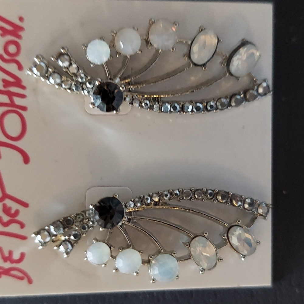 Betsey Johnson WEB CRYSTAL & STONE EARRINGS